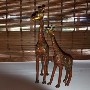Brass giraffes